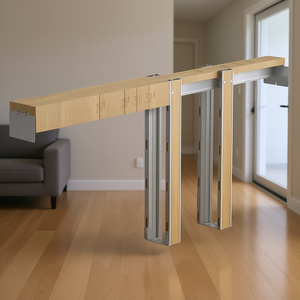 Kit de cadre de porte coulissante à lattes en bois 30 L x 80 H po, fermeture douce, design moderne, pour portes de 24 à 30 po de large - Product Image 2