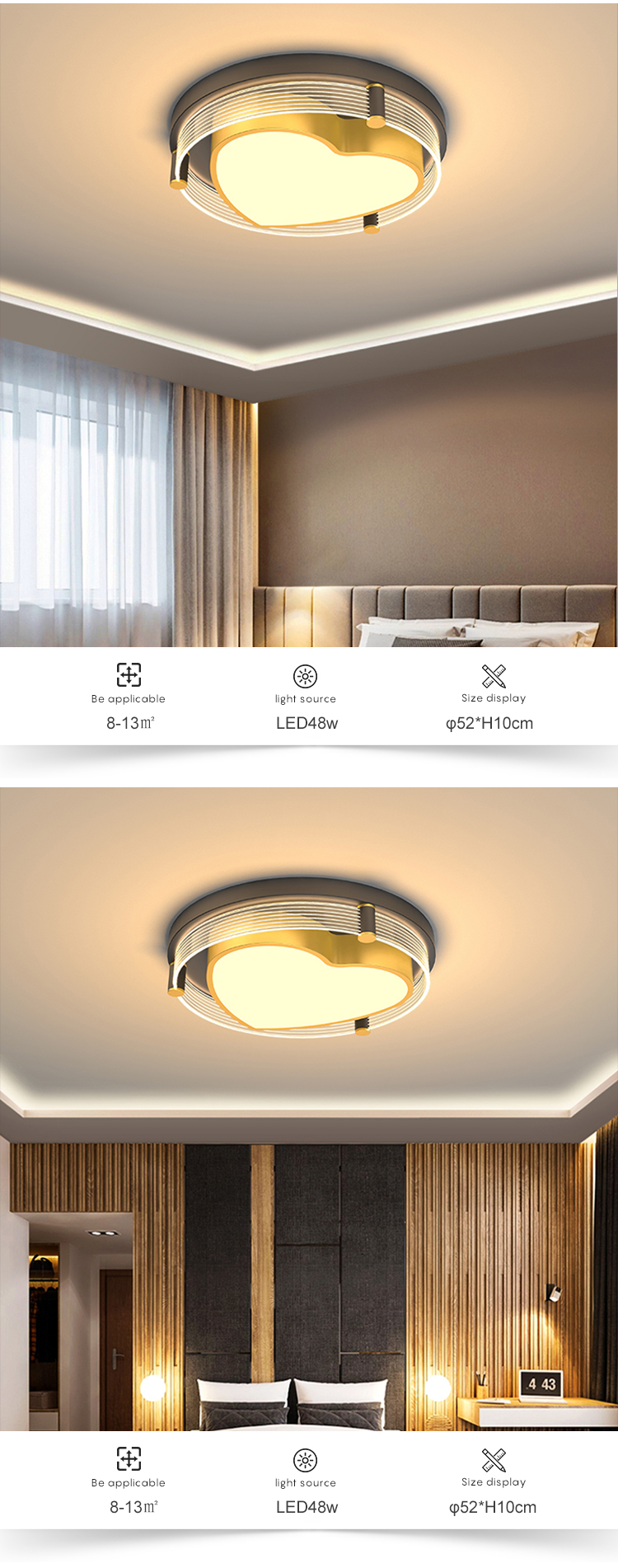 New Listed Decoration Indoor 36W 48W Bedroom Living Room Acrylic Contemporary LED Ceiling Light