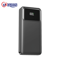Batterie externe portable en ABS avec logo personnalisé, affichage numérique, câble intégré, 20000 mAh 10000 mAh, charge rapide pour l'extérieur, vente en gros