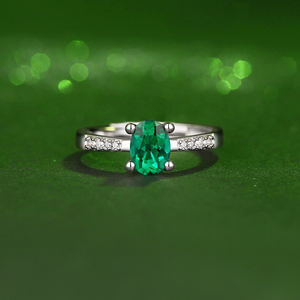 925 argent Sterling luxe laboratoire cultivé diamant cubique zircone émeraude taille émeraude pierre éternité anneaux mariage bande mariée bijoux - Product Image 4