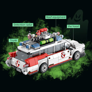 Jouet de construction en plastique ABS technique Creative <span class=keywords><strong>Ghostbusters</strong></span> ECTO-<span class=keywords><strong>1</strong></span>, blocs de construction de voiture de course, briques d'assemblage, 40 pièces - Product Image 2