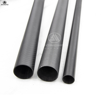 Tube en fibre de carbone 3K de 0,5 mm, 1 mm, 2 mm, haute résistance, léger, disponible en rouleau, découpe OEM et CNC