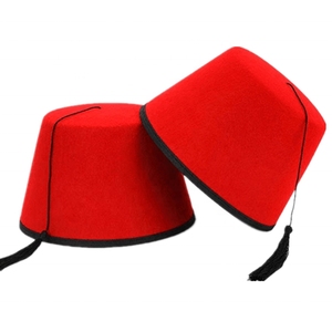 Chapeau Fez Rouge en Feutre Marocain de Casablanca pour Adulte - Product Image 1