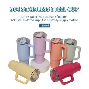 Stainless Steel Tumbler 304 Dual-Drink Insulated Cup With Straw Portable Travel Mug - Product Image 4