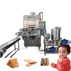 Famous brand motor Explosive Products Two Head Egg Roll Wafer Roll Snacks Production Line Machine for small business ideas