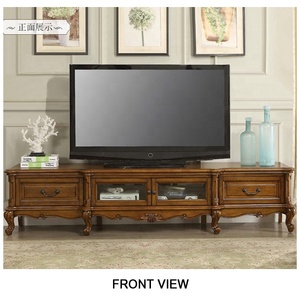 Tavolino Porta <span class=keywords><strong>TV</strong></span> in Legno Stile Retrò di Lusso Marrone per Soggiorno - Product Image 1