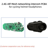 Module d'intercom sans fil 2.4G Full-duplex avec réduction de bruit IA, réseau maillé, pour casque de moto, PCBA pour 20 personnes