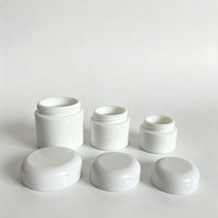 Pot en verre cosmétique de haute qualité 20g 30g 50g, pot de rangement en verre opale blanc, pot en verre rond cosmétique avec couvercle champignon blanc