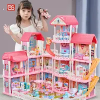 Mainan BS Juguetes Al Por Miniatur, Istana Putri, 4 Lantai, Ruang Bermain, Permainan Berpura-pura Rumah Boneka Besar