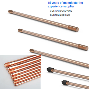 Tige de terre en acier cuivré fiable de 16 <span class=keywords><strong>mm</strong></span> x 1,<span class=keywords><strong>5</strong></span> <span class=keywords><strong>mm</strong></span> pour la protection contre la foudre et les équipements électriques, modèle YY - Product Image 1