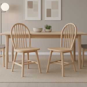 Ensemble de chaises Windsor de style nordique, tissu naturel, pieds en bois, chaise de salle à manger moderne pliante, meubles pour la maison - Product Image 2