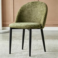 Chaise de salle à manger en métal thermolaqué vert avec siège rembourré, chaise de salle à manger commerciale, chaise de salle à manger avec pieds verts et noirs, ensemble de chaises de salle à manger