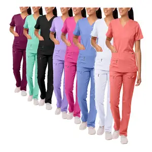Wholesale Medical Scrubs Top and Pants Latest Design Pharmacy Scrub Suit Unisex Hospital Scrubs Suits