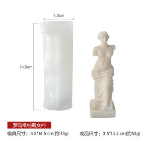 Populaire bricolage Figure <span class=keywords><strong>déesse</strong></span> corps humain plâtre moule rétro colonne romaine aromathérapie Silicone bougie moule - Product Image 3