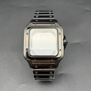 Juego completo de caja y correa para modificación de reloj, 38 mm, cuadrado, varios colores, cristal mineral, compatible con movimientos NH35, NH38, NH70 - Product Image 3