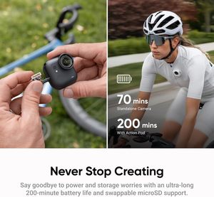 حزمة Insta360 GO Ultra القياسية - كاميرا صغيرة بدون استخدام اليدين بدقة 4K، خفيفة الوزن ومحمولة، ممتازة في الإضاءة المنخفضة، يمكن تثبيتها في أي مكان - Product Image 5