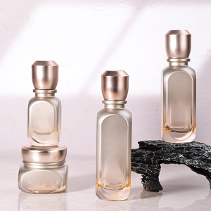 Logo imprimable or Rose 50ml 100ml 120ml bouteilles en verre plat finition mate pour lotion sérum parfum sprays pots de crème utilisation de perruque - Product Image 3