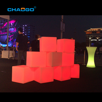 Cube lumineux LED 3D décoratif pour l'extérieur, avec changement de couleur RVB, pour bar / boîte de nuit / fête / mariage