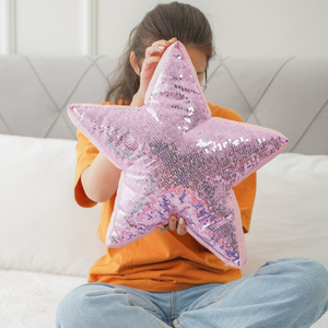 Cojín de espuma viscoelástica con forma de estrella para decoración del hogar, almohada decorativa hecha a mano con lentejuelas, en forma de corazón, para vacaciones - Product Image 2