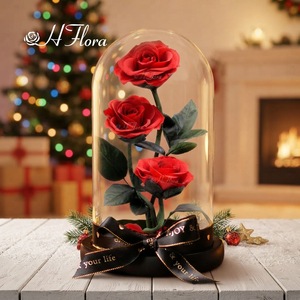 Wholesale Preserved Rose Flower Gift Box Valentine's Eternal Rose <strong>Bouquet</strong> in Glass Dome for Home Decor Gifting <strong>Forever</strong> Roses - Product Image 4