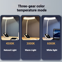 Lampe de bureau LED à pince, rechargeable par USB, portable, protection des yeux, lumière d'étude avec gradation progressive blanc neutre 4100K