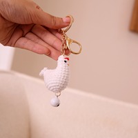 Porte-clés en crochet faits main, motifs fruits, fleurs, champignons, fraises, animaux (poissons, poulets), amigurumis, jouets, vente en gros