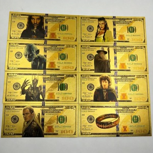 Billetes Conmemorativos Chapados en Oro del Señor de los Anillos, Billetes de Oro Clásicos con Temática de Películas Americanas al por Mayor - Product Image 1