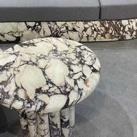 Table basse gigogne moderne en marbre nordique SH STONE Calacatta Violet, taille personnalisée, mobilier de salon