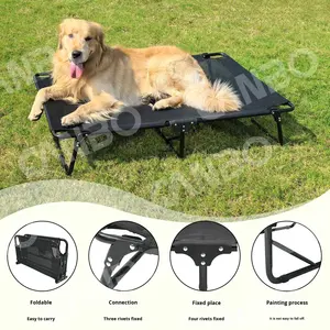 अनुकूलित ग्रीष्मकालीन आउटडोर वाटरप्रूफ स्टील ट्यूब + टेस्लिन मेष कला उन्नत फोल्डेबल नो-स्थापना बड़े कुत्ते पालतू बिस्तर - Product Image 2