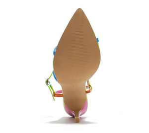 สายรัดด้านหลังของผู้หญิงพร้อมสายรัดรองเท้าส้นสูงแบบเรียบง่ายหัวแหลมปลายแหลมเดียวส้นลูกแมวสุดหรูสำหรับผู้หญิง - Product Image 6