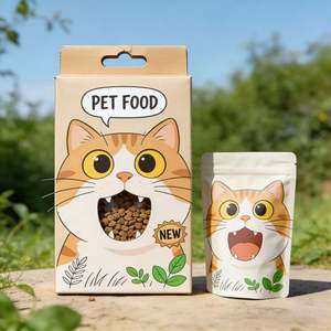 Custom Printed Clear Window Ziplock Stand Pouch WIth Box Laminated Beef Jerky Pet Food <b>Plastic</b> <b>Packaging</b> - Product Image 2