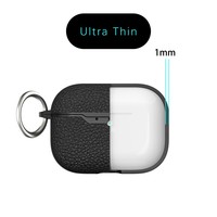 Étui pour écouteurs Air 4 en TPU à motif litchi, couleur unie de luxe, compatible avec la recharge sans fil, pour Air Pro2 / Pro3 / Air2 / 3 / 4