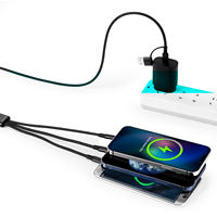 Kabel Pengisian Cepat 6-in-1 Berbahan Nilon 1.2M, Kabel Charger Multi USB Tahan Aus Kompatibel dengan Perangkat iPhone & Type-C
