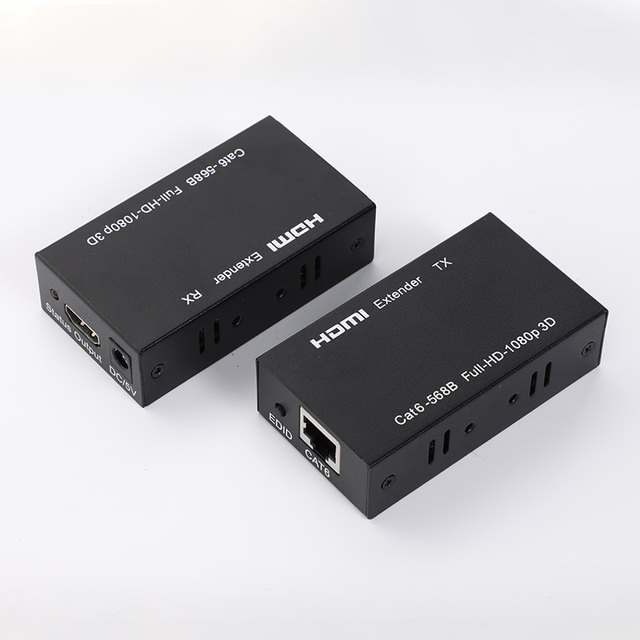 High Quality HDMI Extender 60m HDCP1.4 Over Cat 5e/6 Network Extensor to RJ45 Ethernet Adapter 1080P@60HZ HDMI Extender for HDTV