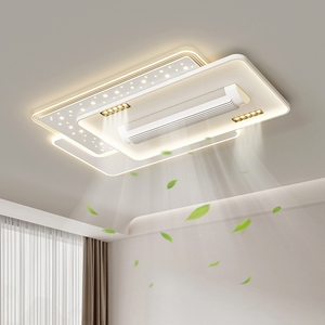 Quạt trần đèn LED hiện đại, điều khiển từ xa, cánh quạt kín, tối giản, điều khiển thông minh, êm ái, có thể thu vào, đèn LED có thể điều chỉnh độ sáng - Product Image 1