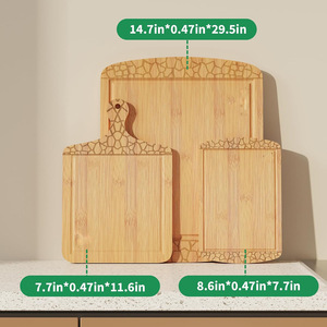 Tabla de cortar rectangular de bambú Four Directions con mango antibacteriano para uso en la cocina - Product Image 3