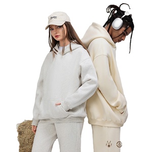 Hoodie Pria Wanita, jaket Amerika modis merek Hoodie fungsional jaket musim dingin longgar untuk pria wanita pola Solid teknik dicuci - Product Image 1