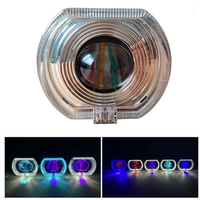 12V universel LED moto phare 4.5 pouces ange/démon/bleu diable yeux voiture lampe Position avant pour Moto phare lentille