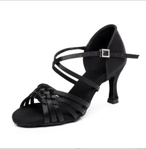 2025 zapatos de baile de seda de tacón alto para mujer, zapatos de baile de fondo suave para mujer, zapatos de salón de Salsa de 8,5 cm para niñas - Product Image 4