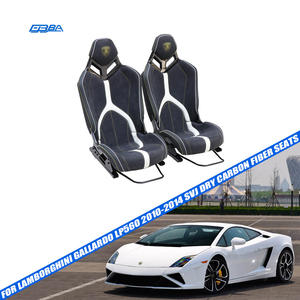 Asientos de coche negros personalizables de fibra de carbono seca y cuero Nappa Alcantara para Lamborghini LP560 - Product Image 1