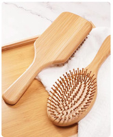 Brosse à cheveux en bambou écologique, en gros, avec coussin massant laser, non jetable, 100 % biodégradable, imperméable et portable