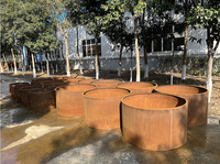 Jardinière rectangulaire haute cubique en acier Corten, jardinière rouillée en acier Corten pour pot de jardin extérieur