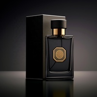Flacon de parfum carré en verre de luxe personnalisé en gros avec pompe pulvérisateur 30ml 50ml Emballage de parfum cosmétique en carton noir Ensemble