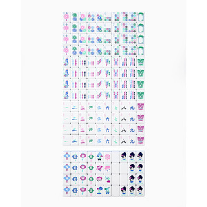 Version américaine de l'ensemble de mahjong bleu en acrylique, 4 couches, 160 tuiles, collection élégante, jeu de société pour adultes - Product Image 5