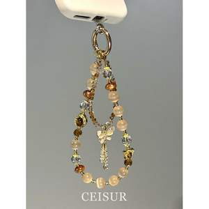 Llavero Retro de Lujo con Piedra Ojo de Tigre, Cadena para Teléfono, Accesorio Colgante para Bolso con Toque de Alta Gama - Product Image 4