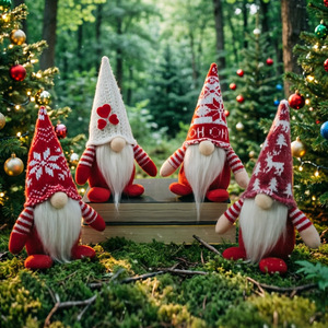 Muñecos Navideños Hechos a Mano sin Rostro para Decoración de Mesa, Gnomos de Peluche Tejidos, Tomte Nórdico, Decoración para Fiestas Navideñas y el Hogar - Product Image 1