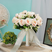Dekorasi Hari Valentine pita Satin banyak warna pita Organza bunga buatan grosir buket ulang tahun pernikahan pengiring pengantin