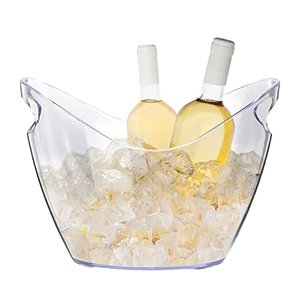 Cubetas de Hielo de Plástico Acrílico Transparente de 4L con Logotipo Personalizado, Cubetas para Bebidas para Bar, KTV, Champán, Vino, Color Negro y Blanco - Product Image 1