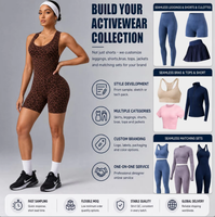 Combinaison de yoga sans couture motif léopard pour femme, grise, une pièce, tenue d'entraînement, short cycliste froncé aux fesses, combinaison de sport, tenue de fitness