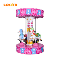 Divertissement intérieur enfant 3 sièges kiddie ride avion carrousel mini électrique merry go round machine de jeu